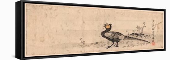 Kiji, Pheasant. Print Shows a Pheasant Facing Left-null-Framed Stretched Canvas