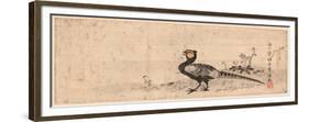 Kiji, Pheasant. Print Shows a Pheasant Facing Left-null-Framed Premium Giclee Print