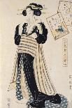 A Courtisan with a Shamisen-Kikugawa Toshinobu Eizan-Giclee Print