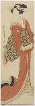 A Courtesan Looking Down at a Man Holding a Pipe in His Hands-Kikukawa Eizan-Giclee Print