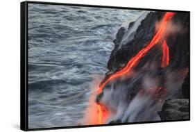 Kilauea lava flow near former town of Kalapana, Big Island, Hawaii, USA-Stuart Westmorland-Framed Stretched Canvas