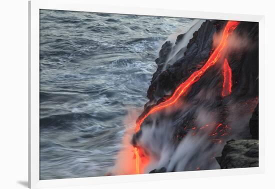 Kilauea lava flow near former town of Kalapana, Big Island, Hawaii, USA-Stuart Westmorland-Framed Photographic Print