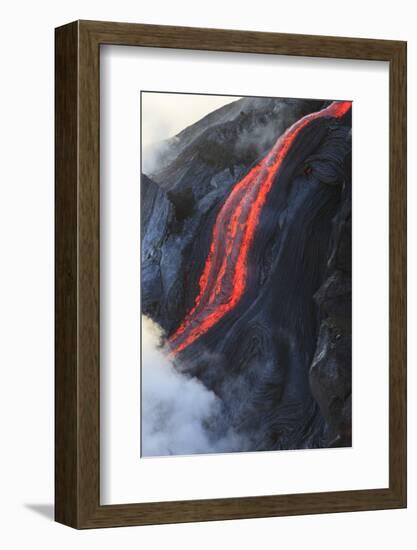 Kilauea lava flow near former town of Kalapana, Big Island, Hawaii, USA-Stuart Westmorland-Framed Photographic Print