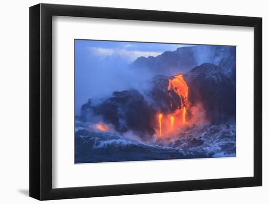 Kilauea lava flow near former town of Kalapana, Big Island, Hawaii, USA-Stuart Westmorland-Framed Photographic Print