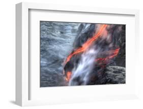 Kilauea lava flow near former town of Kalapana, Big Island, Hawaii, USA-Stuart Westmorland-Framed Photographic Print