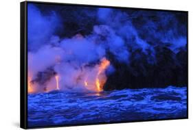 Kilauea lava flow near former town of Kalapana, Big Island, Hawaii, USA-Stuart Westmorland-Framed Stretched Canvas