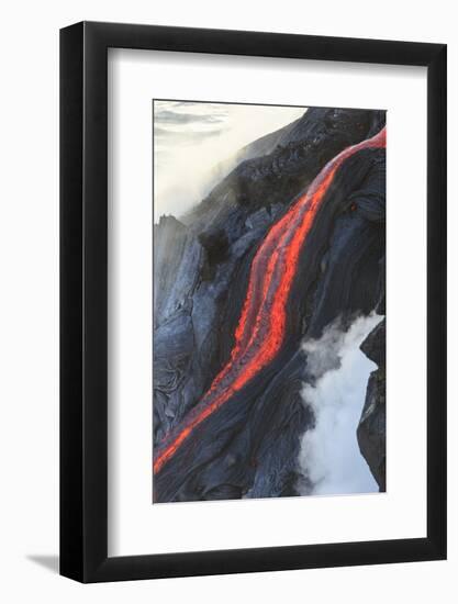 Kilauea lava flow near former town of Kalapana, Big Island, Hawaii, USA-Stuart Westmorland-Framed Photographic Print