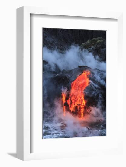 Kilauea lava flow near former town of Kalapana, Big Island, Hawaii, USA-Stuart Westmorland-Framed Photographic Print