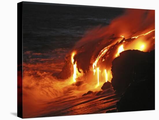 Kilauea Lava Flow Sea Entry, Big Island, Hawaii-null-Stretched Canvas