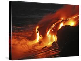 Kilauea Lava Flow Sea Entry, Big Island, Hawaii-null-Stretched Canvas