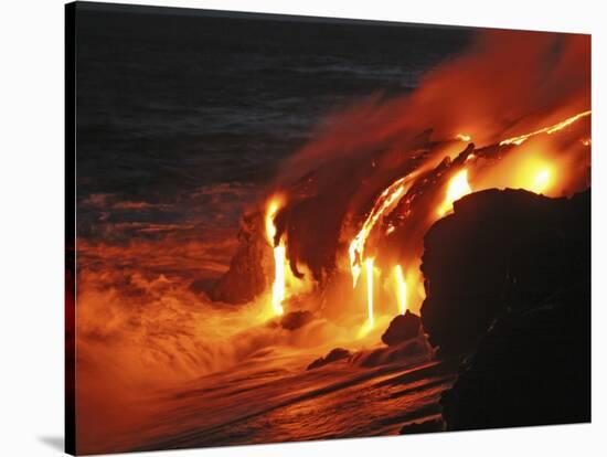 Kilauea Lava Flow Sea Entry, Big Island, Hawaii-null-Stretched Canvas