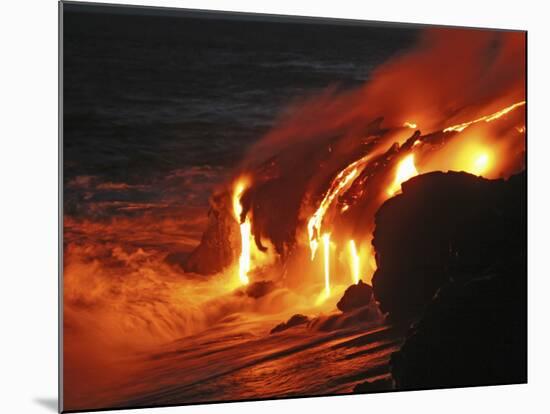 Kilauea Lava Flow Sea Entry, Big Island, Hawaii-null-Mounted Photographic Print