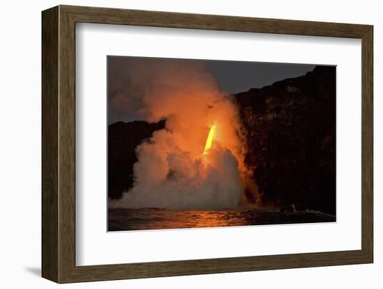 Kilauea volcano, Big Island, Hawaii. A rare lava flow formation called a fire hose-Gayle Harper-Framed Photographic Print