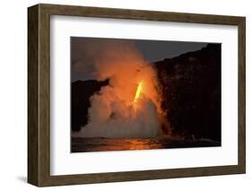 Kilauea volcano, Big Island, Hawaii. A rare lava flow formation called a fire hose-Gayle Harper-Framed Photographic Print