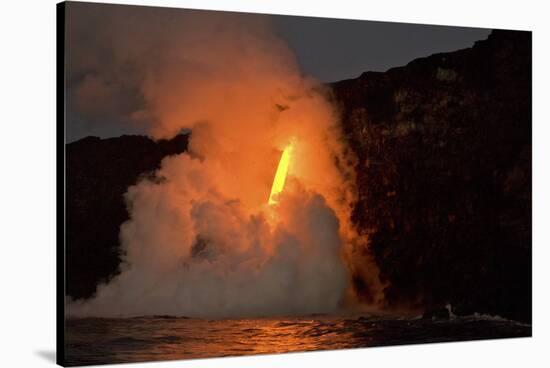 Kilauea volcano, Big Island, Hawaii. A rare lava flow formation called a fire hose-Gayle Harper-Stretched Canvas