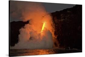 Kilauea volcano, Big Island, Hawaii. A rare lava flow formation called a fire hose-Gayle Harper-Stretched Canvas