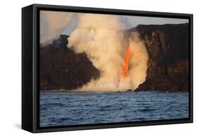 Kilauea volcano, Big Island, Hawaii. A rare lava flow formation called a 'fire hose'-Gayle Harper-Framed Stretched Canvas