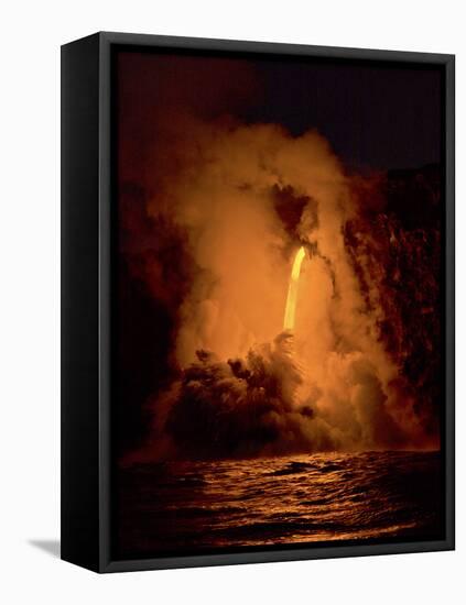 Kilauea volcano, Big Island, Hawaii. A rare lava flow formation called a 'fire hose'-Gayle Harper-Framed Stretched Canvas