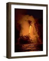 Kilauea volcano, Big Island, Hawaii. A rare lava flow formation called a 'fire hose'-Gayle Harper-Framed Photographic Print