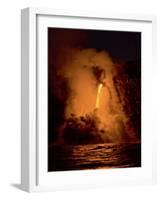 Kilauea volcano, Big Island, Hawaii. A rare lava flow formation called a 'fire hose'-Gayle Harper-Framed Photographic Print