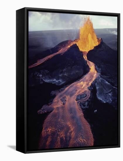 Kilauea Volcano Erupting-Jim Sugar-Framed Stretched Canvas