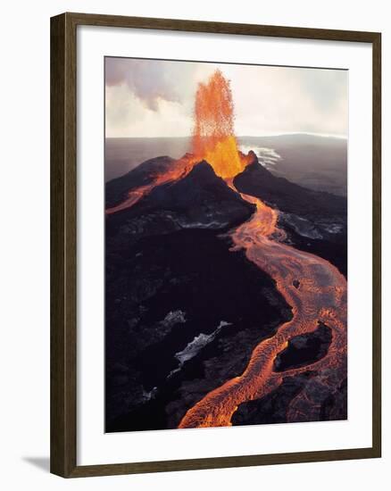 Kilauea Volcano Erupting-Jim Sugar-Framed Premium Photographic Print