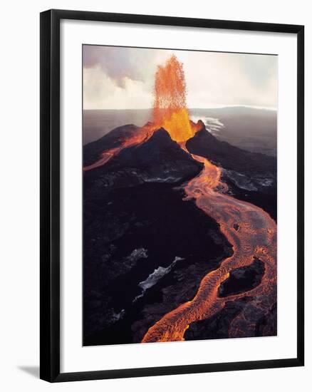 Kilauea Volcano Erupting-Jim Sugar-Framed Premium Photographic Print