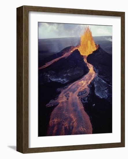 Kilauea Volcano Erupting-Jim Sugar-Framed Photographic Print