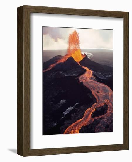 Kilauea Volcano Erupting-Jim Sugar-Framed Photographic Print