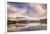 Kilchurn Castle reflected in Loch Awe at dawn in winter, Highlands, Scotland-Adam Burton-Framed Photographic Print