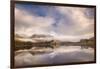 Kilchurn Castle reflected in Loch Awe at dawn in winter, Highlands, Scotland-Adam Burton-Framed Photographic Print