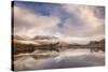 Kilchurn Castle reflected in Loch Awe at dawn in winter, Highlands, Scotland-Adam Burton-Stretched Canvas