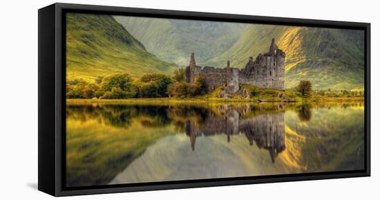 Kilchurn Castle Reflection in Loch Awe, Argyll and Bute, Scottish Highlands, Scotland-null-Framed Stretched Canvas