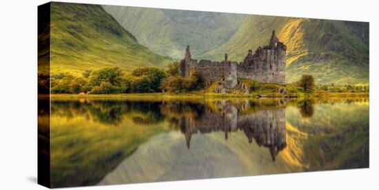 Kilchurn Castle Reflection in Loch Awe, Argyll and Bute, Scottish Highlands, Scotland-null-Stretched Canvas
