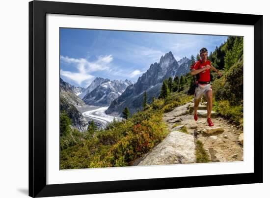 Kilian Jornet training above Montenvers-Tristan Shu-Framed Photographic Print