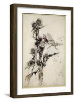 Kill Me a Red-Hipped Humble-Bee on the Top of a Thistle-Arthur Rackham-Framed Giclee Print