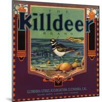 Killdeer Brand - Glendora, California - Citrus Crate Label-Lantern Press-Mounted Art Print