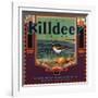 Killdeer Brand - Glendora, California - Citrus Crate Label-Lantern Press-Framed Art Print