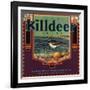 Killdeer Brand - Glendora, California - Citrus Crate Label-Lantern Press-Framed Art Print