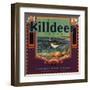 Killdeer Brand - Glendora, California - Citrus Crate Label-Lantern Press-Framed Art Print