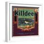 Killdeer Brand - Glendora, California - Citrus Crate Label-Lantern Press-Framed Art Print
