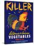 Killer Vegetable Label - Los Angeles, CA-Lantern Press-Stretched Canvas