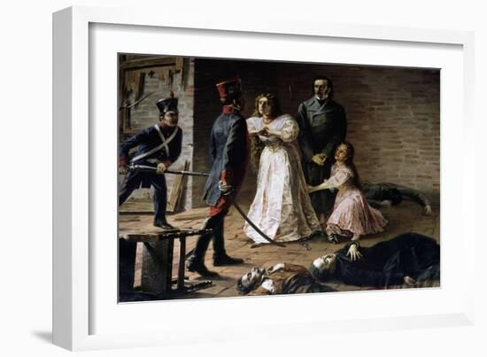 Killing of Some Participants from Revolutionary Movement by Spanish Troops from Lima-null-Framed Giclee Print