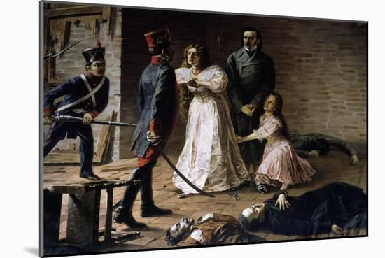 Killing of Some Participants from Revolutionary Movement by Spanish Troops from Lima-null-Mounted Giclee Print