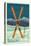 Killington, Vermont - Crossed Skis - Letterpress-Lantern Press-Stretched Canvas