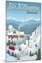 Killington, Vermont - Retro Ski Resort-Lantern Press-Mounted Art Print