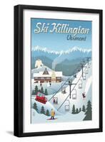 Killington, Vermont - Retro Ski Resort-Lantern Press-Framed Art Print