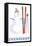 Killington, Vermont, Snowman with Skis-Lantern Press-Framed Stretched Canvas