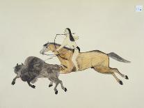Red Walker and a Companion Fleeing from Pursuing Crow Indians-Kills Two-Giclee Print