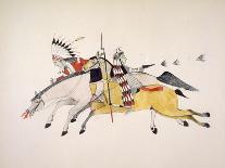 Sioux Warrior Armed with Sabre Attacking a Crow Indian-Kills Two-Giclee Print
